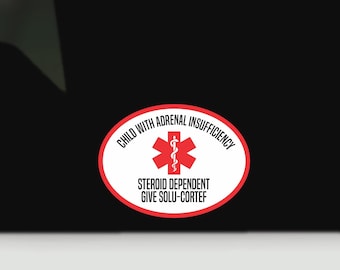 Adrenal Insufficiency vehicle decal sticker | medical  alert bumper sticker