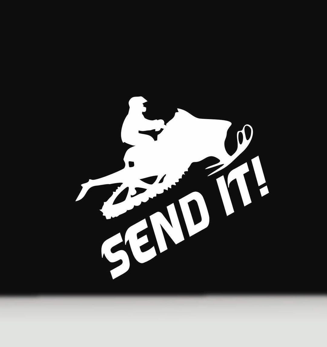 Sled Vinyl Decal | Send It Vinyl Decal | Snowmobile Vinyl Decal Sticker ...