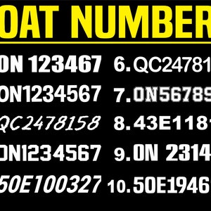 Boat Numbers | boat Vinyl Decals | Boat registration numbers | Marine Grade Vinyl Boat Numbers | Seadoo vinyl numbers | Custom boat numbers