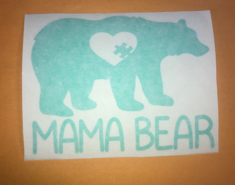 Autism Mama Bear Vinyl Decal Autism Mom Car Sticker Autism Etsy