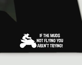 Mud Flying ATV Vinyl Decal | Ladies Quad Sticker