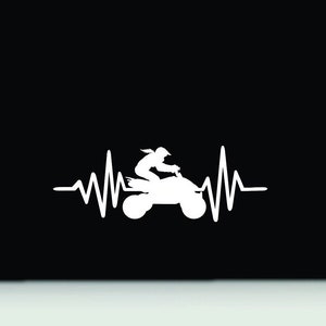 ATV ハートビート ビニール デカール | ATV ビニール ステッカー | 女性用 4 輪 ATV ビニール デカール | 女性用 クワッド ATV デカール ステッカー
