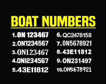 Boat Numbers | boat Vinyl Decals | Boat registration numbers | Marine Grade Vinyl Boat Numbers | Seadoo vinyl numbers | Custom boat numbers
