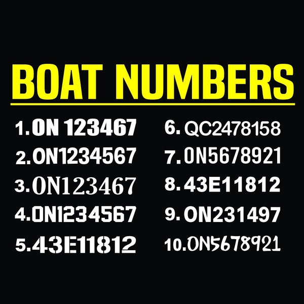 Boat Numbers | boat Vinyl Decals | Boat registration numbers | Marine Grade Vinyl Boat Numbers | Seadoo vinyl numbers | Custom boat numbers