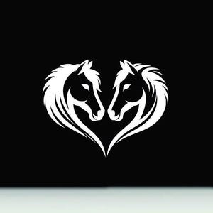 Adesivo paraurti cavallo / Adesivo in vinile a forma di cuore di cavallo / Adesivo per auto a forma di cavallo / Adesivo in vinile a forma di cavallo / Adesivo con cavalli innamorati / Adesivo per finestrino a forma di cuore e cavallo
