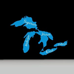 Great Lakes Names Vinyl Sticker | Great Lakes Laptop Sticker | Great Lakes Bumper Sticker | The Great Lakes Car Decal | Lake Michigan Decal