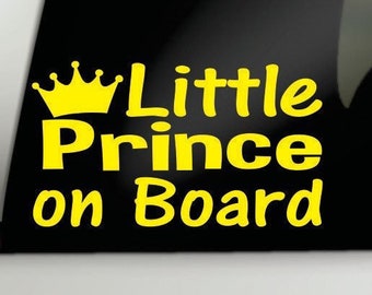 Little prince on board personnalisé bébé/enfant garçons voiture signal de sécurité 018 