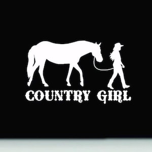 Horse and girl bumper sticker | Horse and girl car window decal | Horse vinyl decal | cowgirl vinyl decal sticker