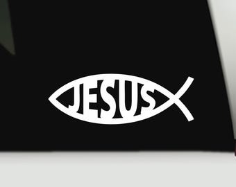 Jesus Bumper Sticker | Jesus Symbol Car Decal | Jesus Vinyl Sticker | Jesus Fish Sticker