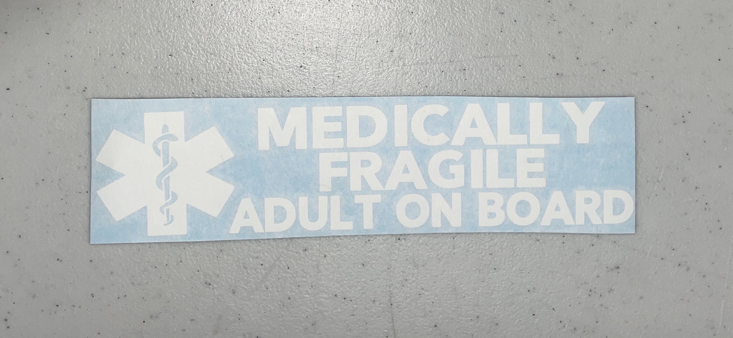 Medical Alert Bumper Sticker | Medically Fragile Adult on Board Vinyl ...