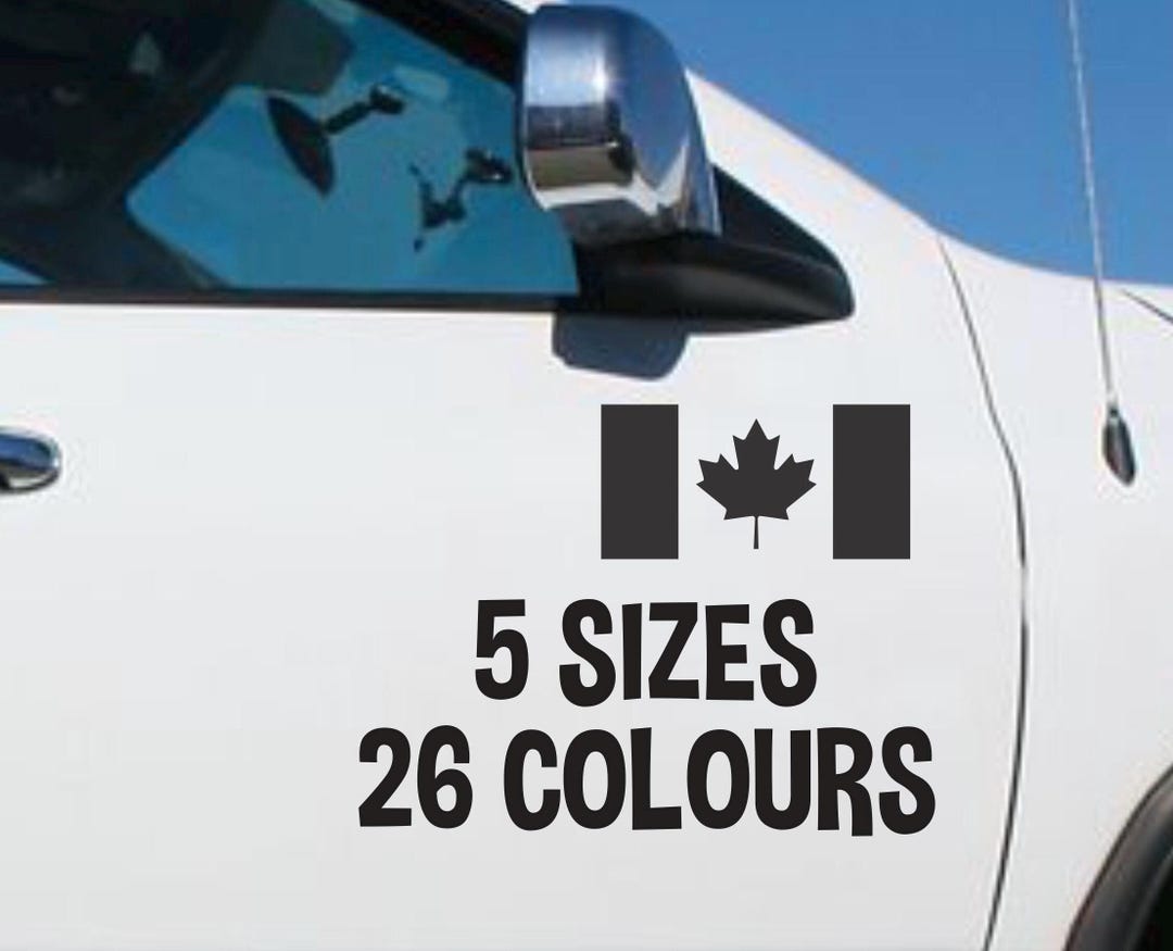 Canada Flag Waterproof Vinyl Decal Sticker | Canadian Flag Truck Car ...