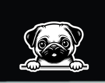 vinyle autocollant carlin furtivement | Adhésif pour pare-chocs pour chien | Sticker en vinyle Carlin | Sticker Carlin | Adhésif pour pare-chocs de chien de Zazzle.be Liste d'envies C'est l'été !