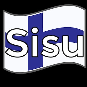 Finland Sisu Vinyl Sticker | Finnish flag sticker | Finland flag vinyl printed sticker | Finnish Sisu flag sticker