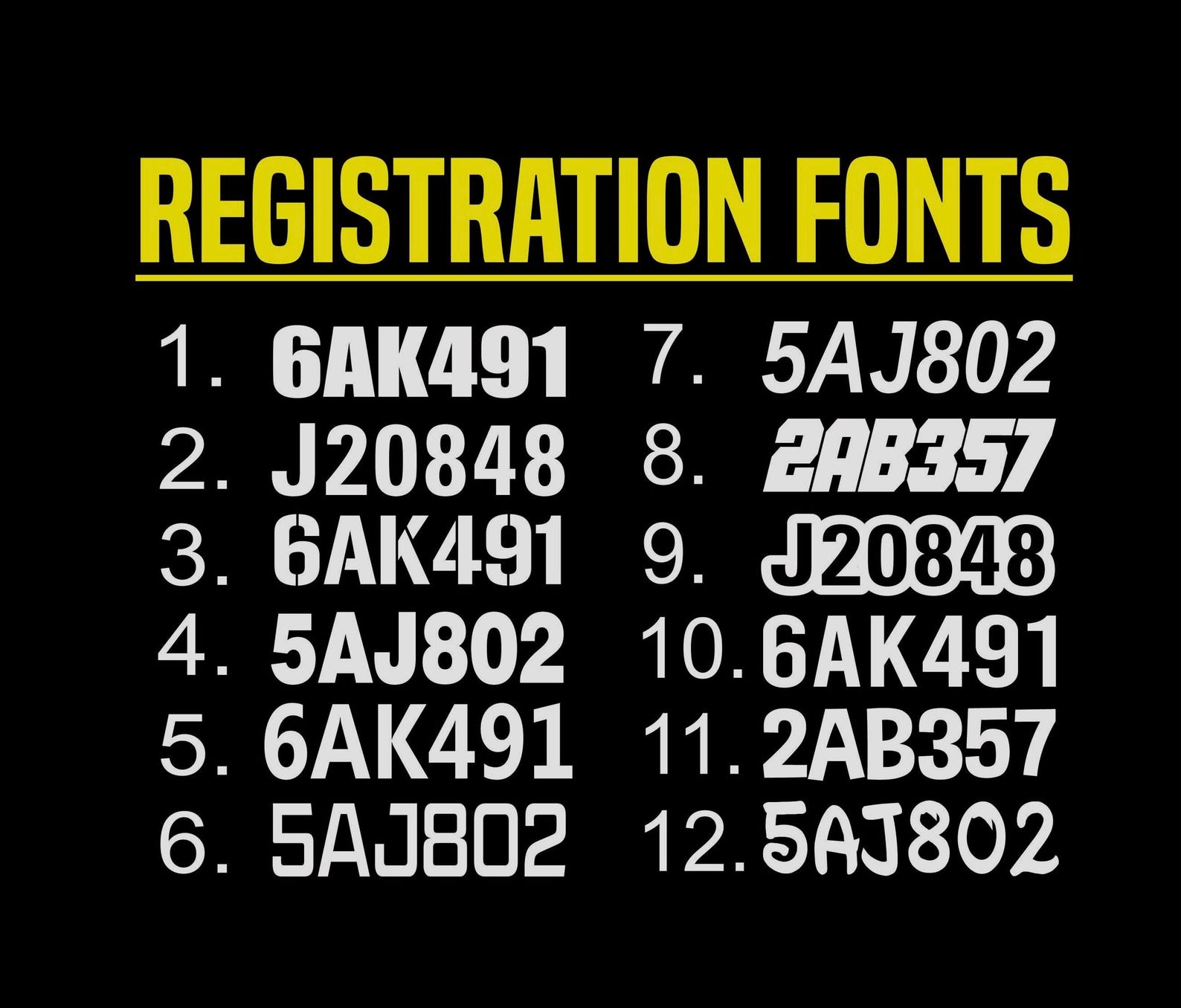 Snowmobile Registration Set Custom Number Decals | Custom Snowmachine ...