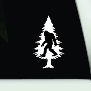Bigfoot tree bumper sticker | bigfoot car truck decal | yeti vinyl decal | sasquatch car sticker | bigfoot sticker | bigfoot window decal