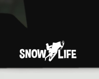 Snow Life Waterproof Vinyl Decal | Snowmobile Sled Window Bumper Sticker