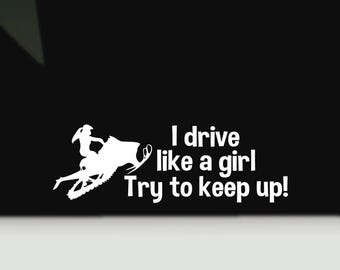Sled vinyl sticker | snowmobile vinyl decal | lady snowmobile vinyl decal sticker | ladies sled snowmobile decal