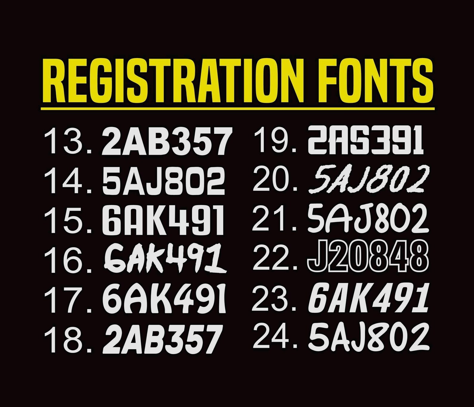Snowmobile Registration Set Custom Number Decals | Custom Snowmachine ...
