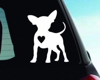 Chihuahua bumper sticker | Chihuahua car sticker | chihuahua heart sticker |  Chihuahua laptop sticker | Chihuahua vinyl window decal
