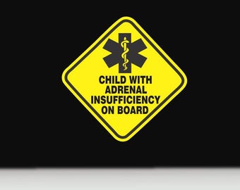 Adrenal Insufficiency vehicle decal sticker | medical  alert bumper sticker