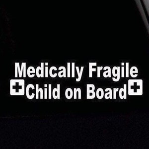 Medical Alert Car Decal | Medically Fragile Bumper Sticker | Medically Fragile Child on Board | Medical Alert Car Decal | Medically Fragile