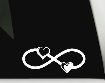 Infinity Heart Waterproof Vinyl Decal | Infinity Symbol Car Window