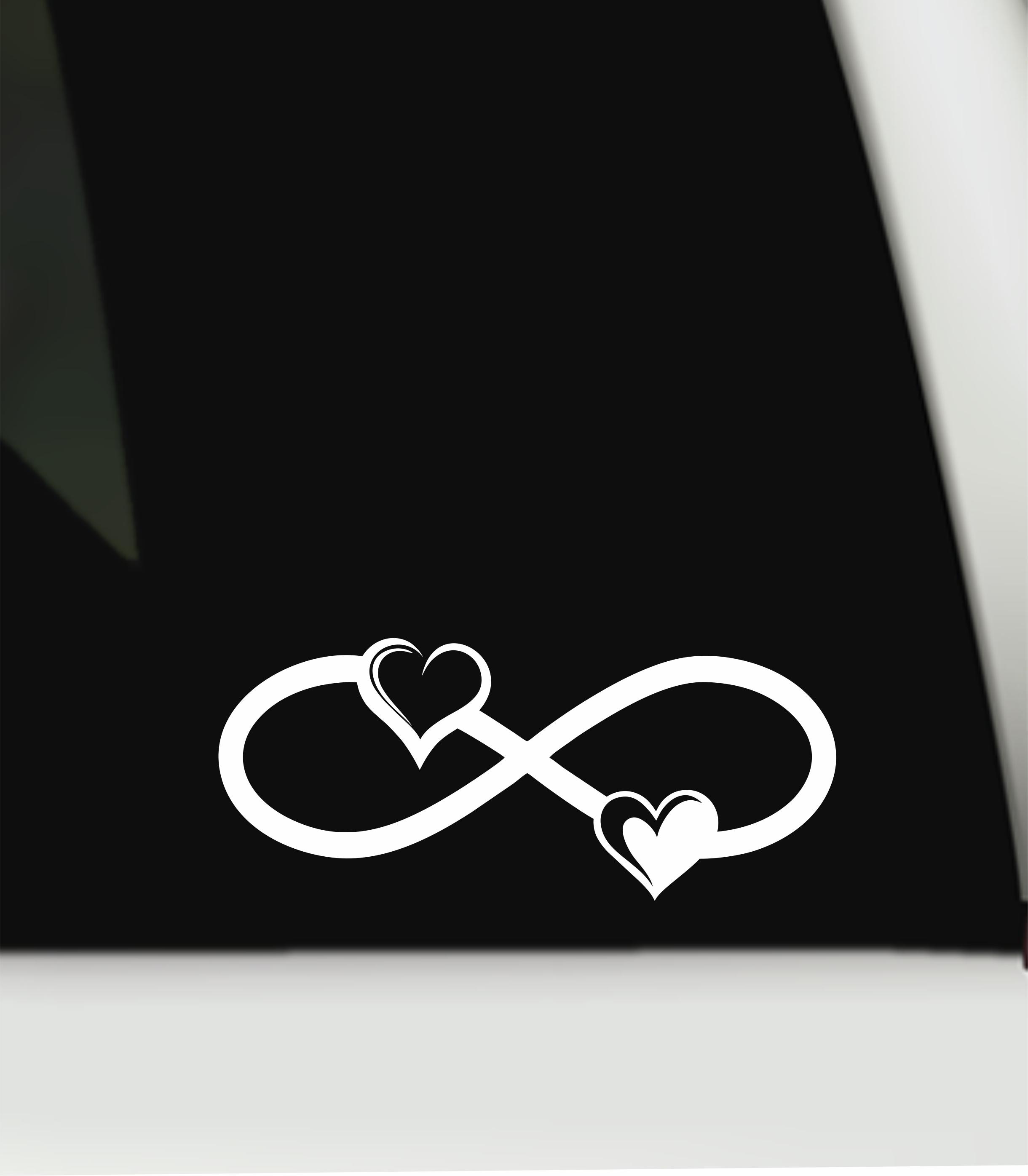 Infinity Heart Waterproof Vinyl Decal | Infinity Symbol Car Window