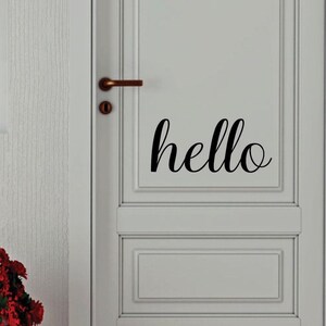Hello front door waterproof vinyl decal