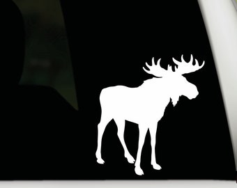 Moose Vinyl Decal Sticker |  Moose Bumper Sticker | Hunting Vinyl Decal | Moose truck window decal sticker