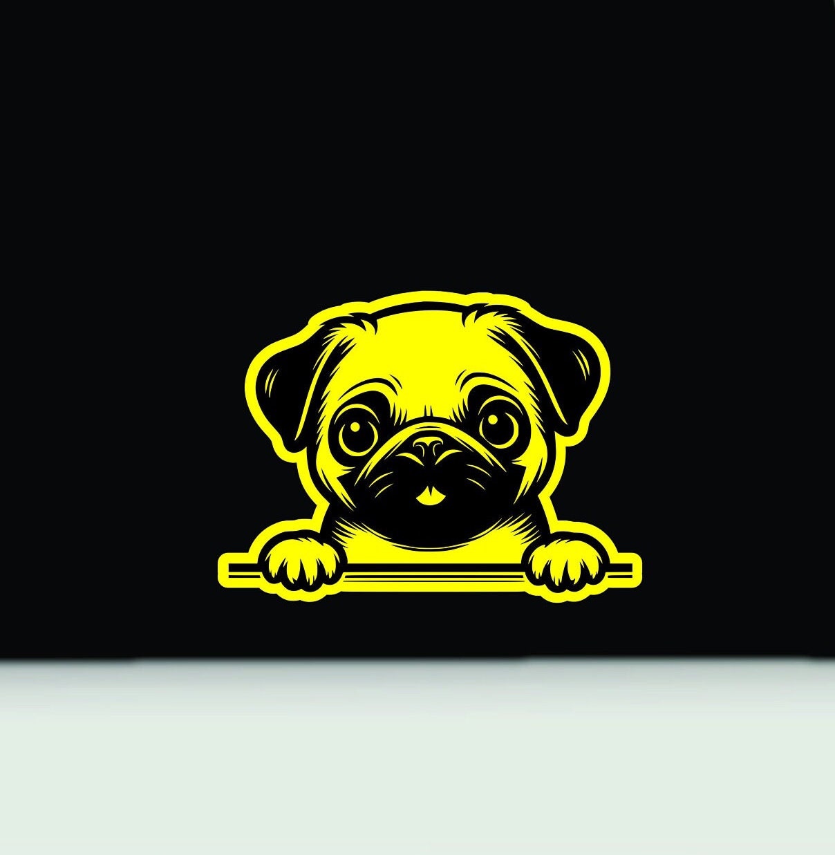 Vinilo Decorativo De Raza De Perro Pug – Pegatina Para Coche O Pared – Varios Colores Y Tamaños – Sticker*Pimp #1997