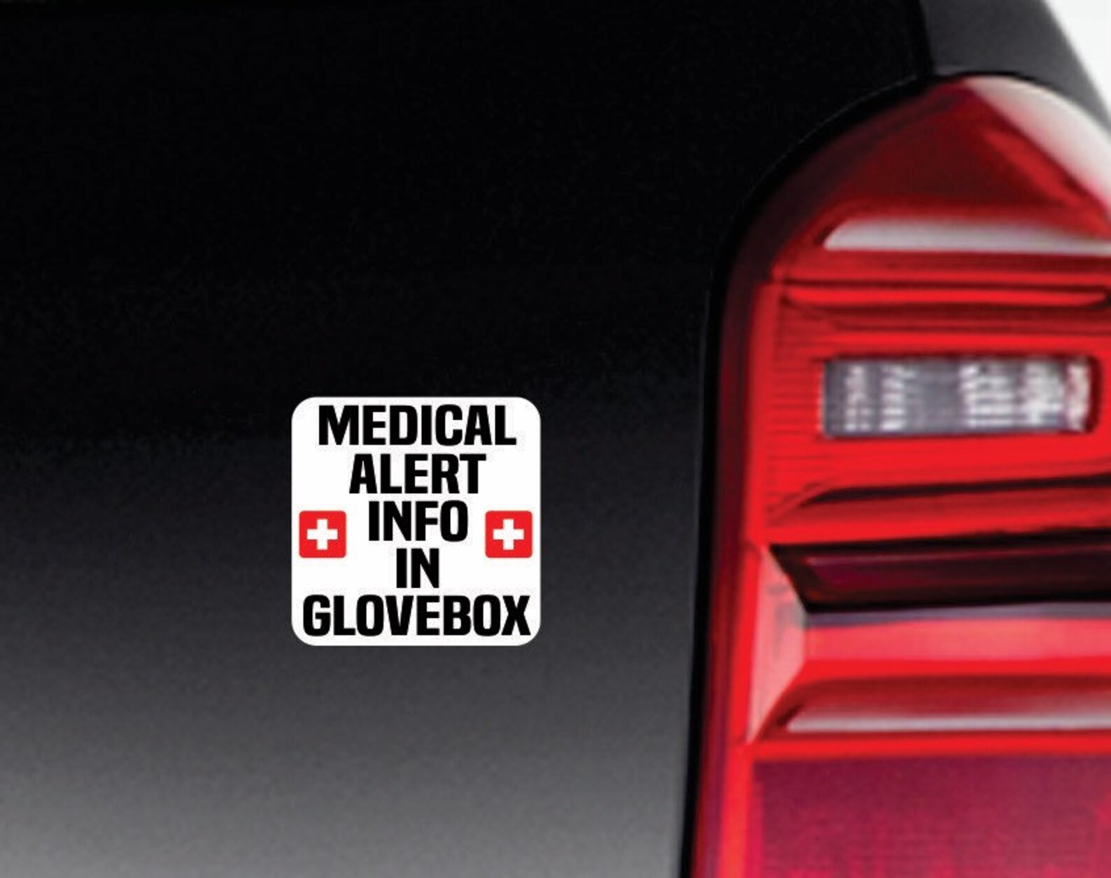 Medical Alert Printed Sticker Medical info in glovebox Etsy