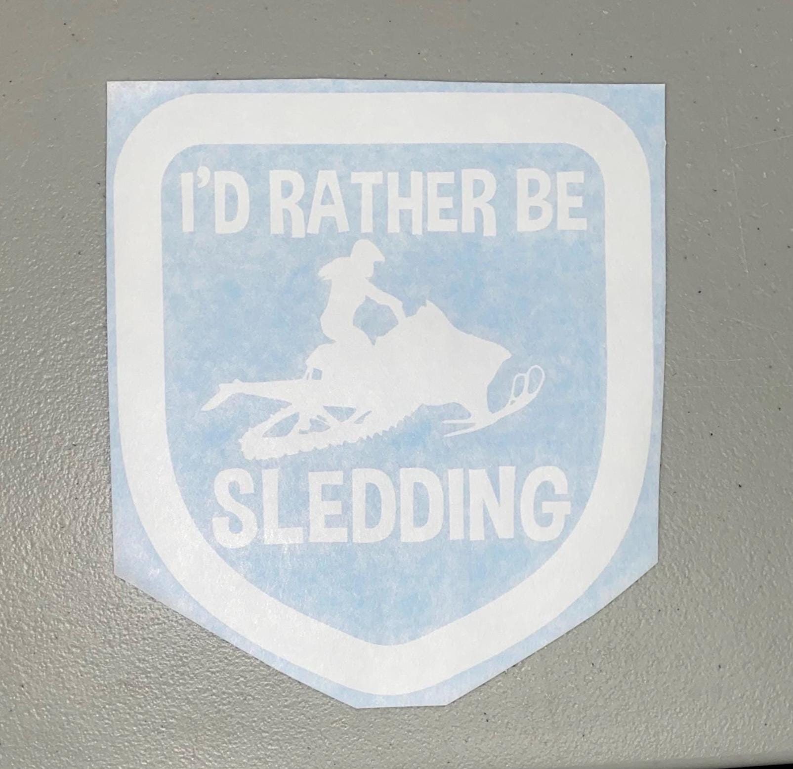 I’d Rather Be Sledding Ladies Vinyl Decal | Sled Bumper Sticker | Sled ...