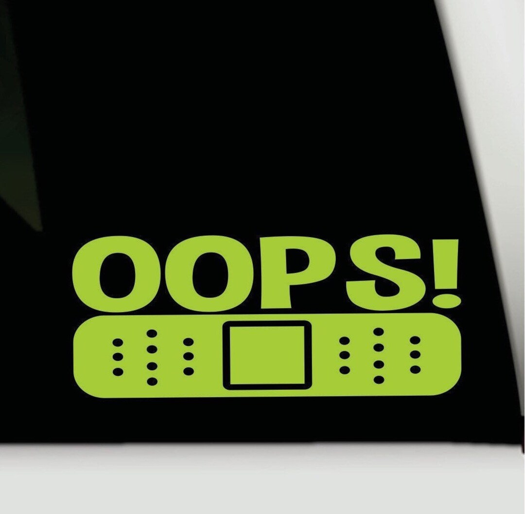 4 BANDAID OUCH! And OOPS! Decal Set 2-6" Plus 2-9" Vinyl