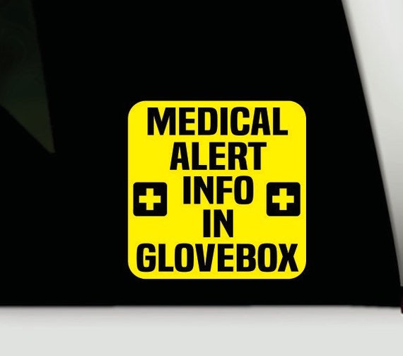 Medical Alert Info Car Decal Medical Alert Bumper Sticker Etsy