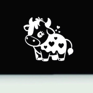 Cute cow vinyl decal | Cow car truck window decal sticker | Cow laptop sticker | Cow bumper  sticker