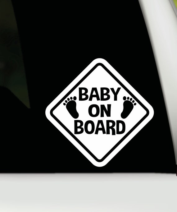 Baby On Board White Vinyl Decal Sticker