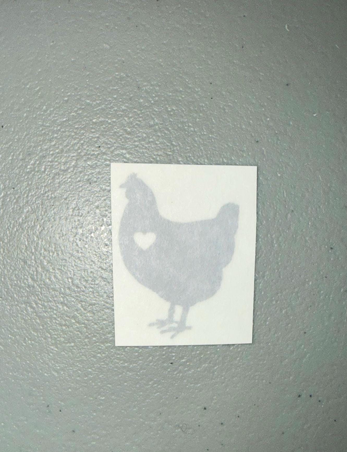 Chicken Window Sticker Chicken With Heart Vinyl Decal | Waterproof Chicken Window Bumper ...