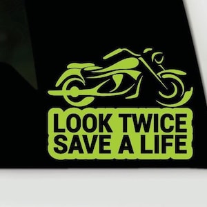 Look Twice Save a Life vinyl decal | Motorcycle Awareness Sticker | Look Twice Motorcycle Vinyl Decal | Motorcycle Safety Bumper Sticker