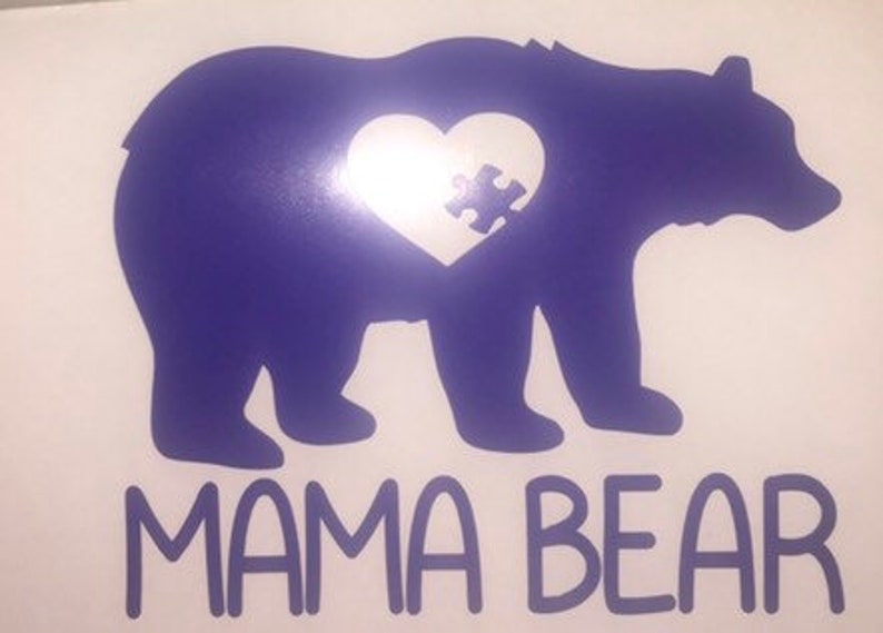 Autism Mama Bear Vinyl Decal Autism Mom Car Sticker Autism Etsy