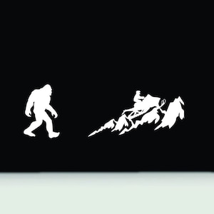 Bigfoot mountain vinyl decal | Bigfoot bumper sticker | bigfoot sticker | Bigfoot Sasquatch Yeti vinyl car truck window decal sticker