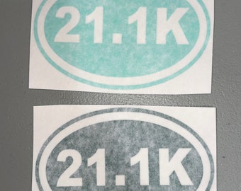 Adesivo In Vinile Mezza Maratona 21.1K / Adesivo Per Auto In Vinile 21.1K / Adesivo Per Paraurti In Vinile Mezza Maratona / Adesivo Per Auto In Vinile Mezza Maratona - Italia - Foto 12