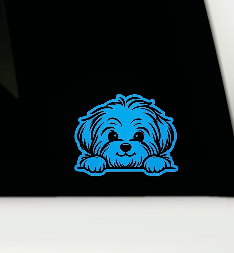 Havapoo Sticker Havanese Peeking Vinyl Decal | Havanese Dog Sticker | Havanese Vinyl ...