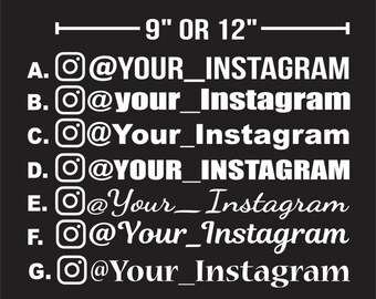 Décalcomanie en vinyle Instagram | Sticker personnalisé Instagram | Sticker fenêtre | Sticker nom personnalisé en vinyle Instagram | Sticker entreprise Instagram