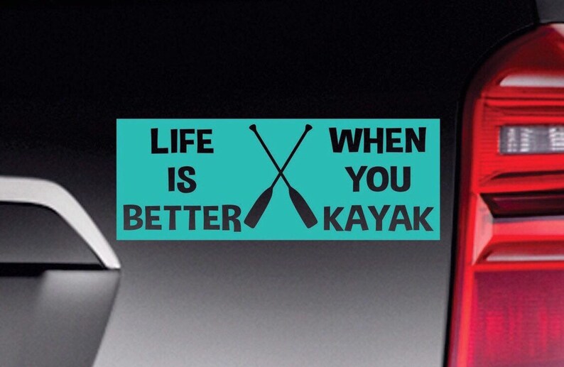 Kayak bumper sticker Kayak car sticker Kayak window vinyl Etsy
