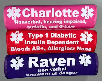 Medical alert custom seatbelt cover | personalized seat belt cover | medical alert emt emergency seatbelt cover | custom seat belt cover |