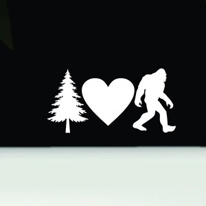 Bigfoot Decal | Bigfoot Sticker | Bigfoot Bumper Sticker | I Love Bigfoot Window  Sticker | Sasquatch Decal | Yeti Car window Decal