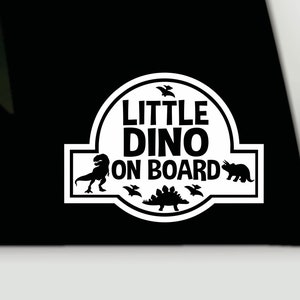 Little dino on board bumper sticker | on board car decal | dinosaur on board vinyl decal | little dino on board car sticker