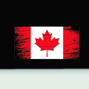 Adhesivo de vinilo con aspecto desgastado de la bandera de Canadá / Adhesivo con la bandera de Canadá completamente impreso / Adhesivo para camión o auto con la bandera de Canadá / Adhesivo para camión o auto con la bandera de Canadá