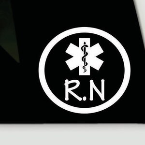 R.N vinyl decal | R.N bumper sticker | registered nurse vinyl decal sticker | nurse window sticker