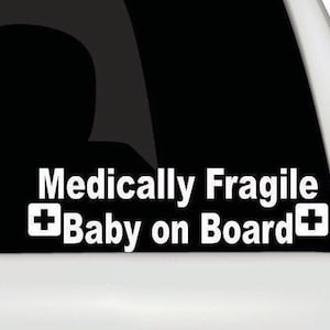 Adesivo per auto con avviso medico / Adesivo per bambino a bordo con fragilità medica / Adesivo per paraurti con fragilità medica / Bambino a bordo con fragilità medica /